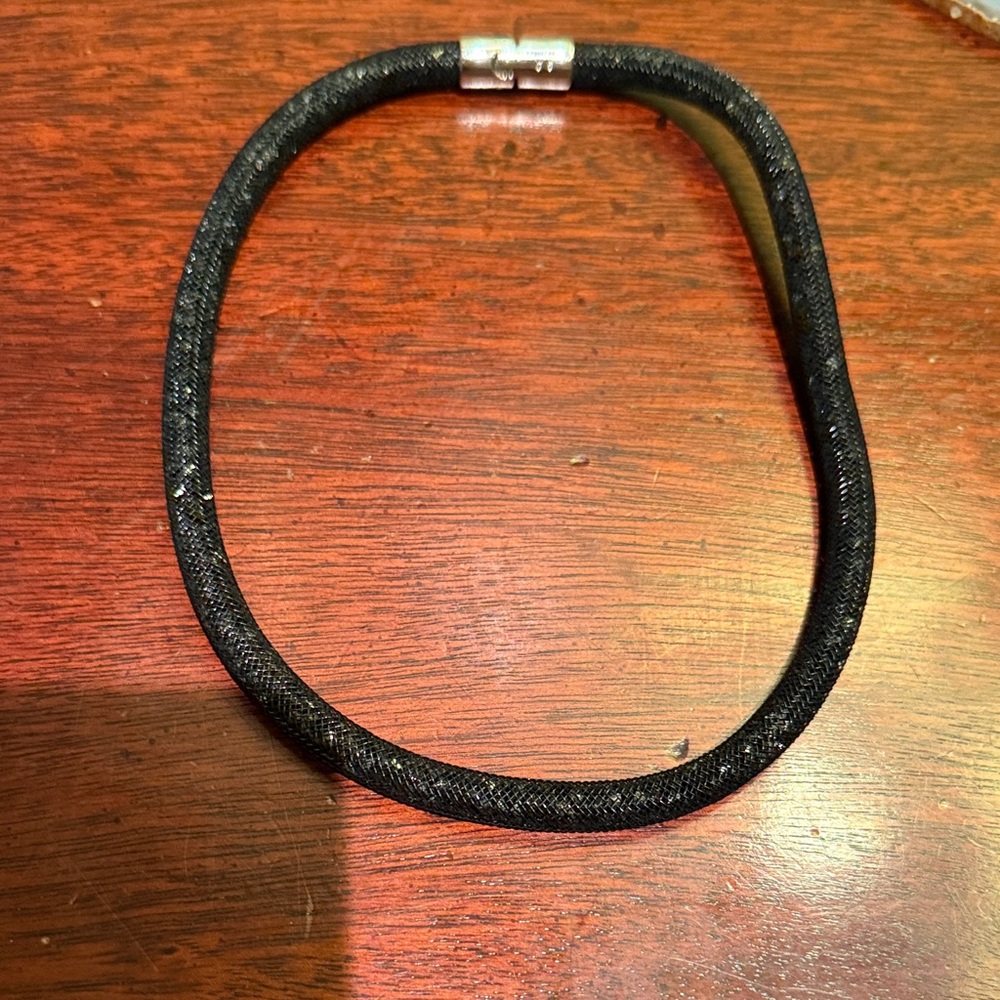 Black Necklace with Silver Clasp